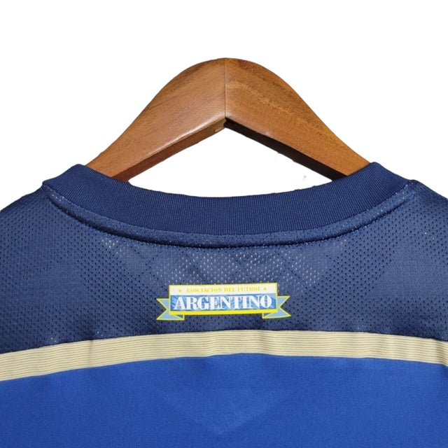 Camisa Retrô Seleção da Argentina I 2014 - Adidas Masculina - Azul com detalhes em bege e branco