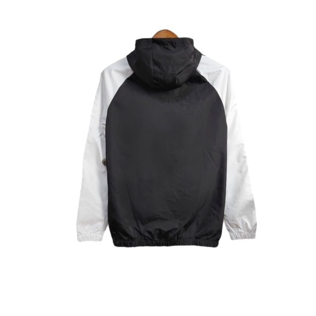 Jaqueta Corta-Vento Alemanha 24/25 - Masculina Adidas - Branca e preta com detalhes em amarelo e vermelho