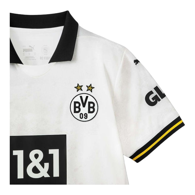 Camisa Borussia Dortmund III 24/25 - Torcedor Puma Masculina - Branca com detalhes em preto e amarelo