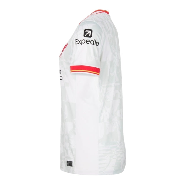 Camisa Liverpool III 24/25 - Torcedor Nike Feminina - Branca com detalhes em vermelho e cinza