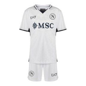 Kit Infantil Napoli II 24/25 - EA7 - Branco com detalhes em azul