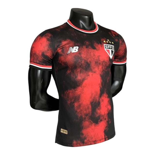 Camisa São Paulo III 24/25 - Jogador New Balance Masculina - Vermelha com detalhes em preto