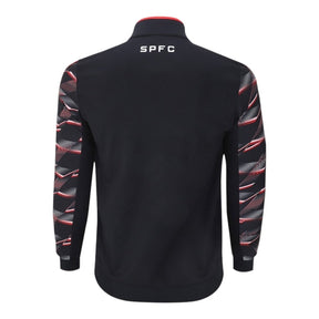 Jaqueta Corta-Vento São Paulo 24/25 - Masculina New Balance - Preta com detalhes em vermelho