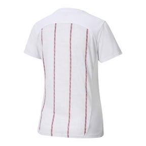 Camisa Manchester City Pré-jogo 25/26 - Torcedor Adidas Feminina - Branca com detalhes em vinho