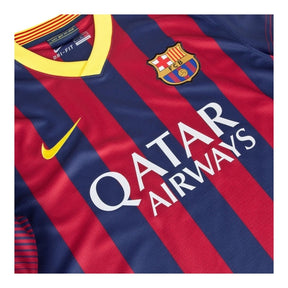 Camisa Retrô Barcelona I 2013/14 - Masculina Nike - Azul e vermelha com detalhes em amarelo
