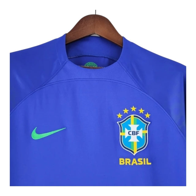 Camisa Retrô Seleção Brasileira II 2022/23 - Masculina Nike - Azul com detalhes em verde