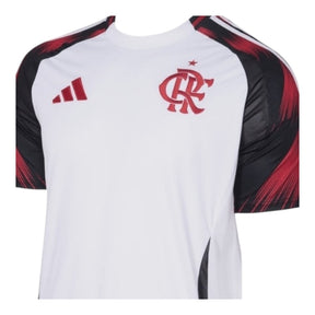 Camisa Flamengo II 25/26 - Torcedor Adidas Feminina - Branca com detalhes em vermelho e preto