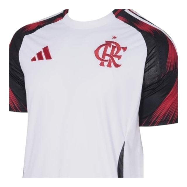 Camisa Flamengo II 25/26 - Torcedor Adidas Feminina - Branca com detalhes em vermelho e preto