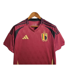 Camisa Bélgica I 24/25 - Torcedor Adidas Feminina - Vermelha com detalhes em preto e dourado
