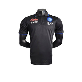 Camisa Napoli Treino 23/24 polo - Jogador EA7 Masculina - Preta