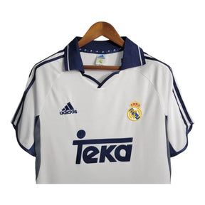 Camisa Retrô Real Madrid I 00/01 - Masculina Adidas - Branca com detalhes em azul