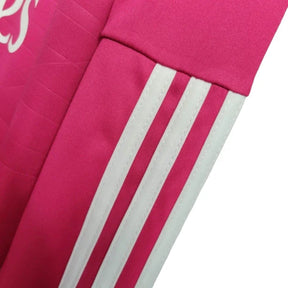 Camisa Retrô Real Madrid II 14/15 manga longa - Masculina Adidas - Rosa com detalhes em branco
