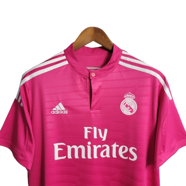 Camisa Retrô Real Madrid II 14/15 - Masculina Adidas - Rosa com detalhes em branco