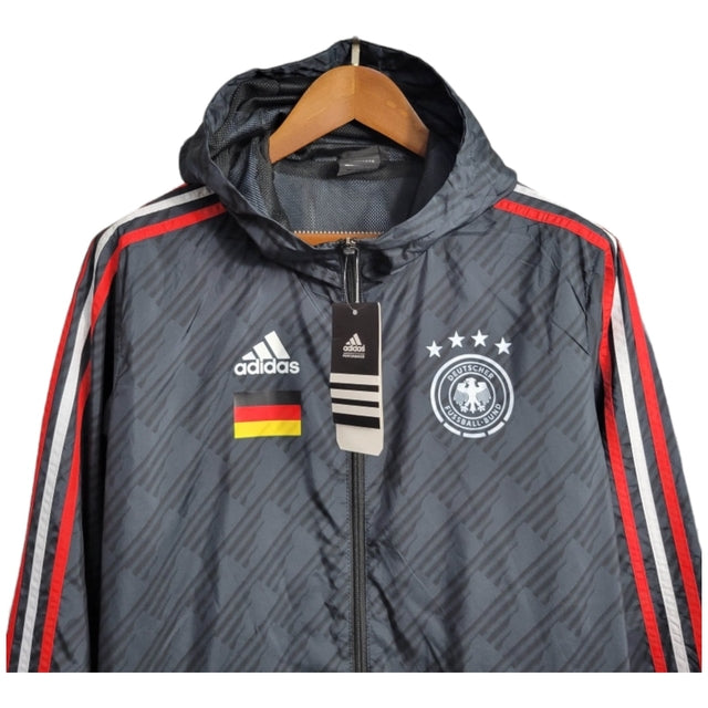 Jaqueta Corta-Vento Seleção da Alemanha 23/24 - Masculina Adidas - Preta com detalhes em vermelho e branco