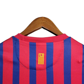 Camisa Retrô Barcelona I 2011/2012 manga longa - Nike Masculina - Vermelha com detalhes em azul