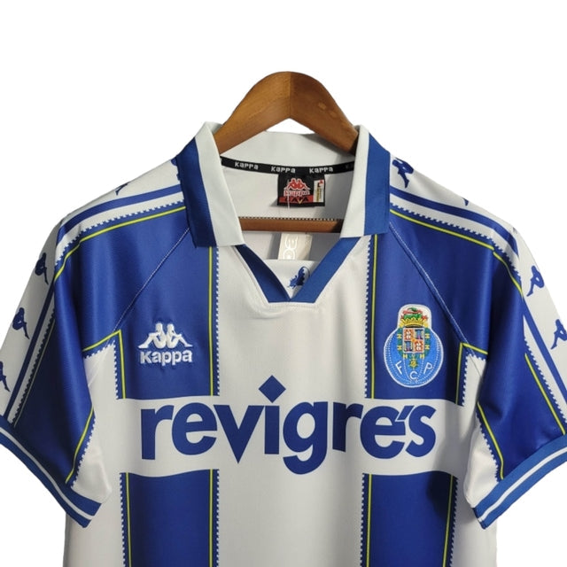 Camisa Retrô Porto I 1997/1999 - Kappa Masculina - Branca com detalhes em azul