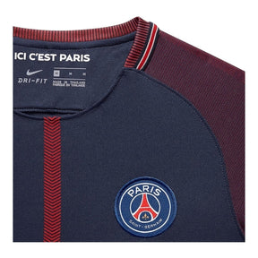 Camisa Retrô Paris Saint-Germain I 2017/18 - Masculina Nike - Azul com detalhes em roxo