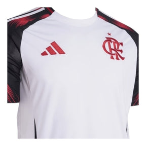 Camisa Flamengo II 25/26 - Torcedor Adidas Feminina - Branca com detalhes em vermelho e preto