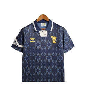 Camisa Retrô Escócia II 1992/1993 - Umbro Masculina - Azul com detalhes em branco