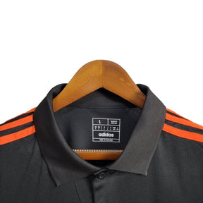Camisa Tigres do México24/25 polo - Torcedor Adidas Masculina - Preta com listras em laranja
