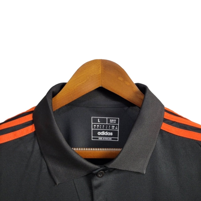 Camisa Tigres do México24/25 polo - Torcedor Adidas Masculina - Preta com listras em laranja