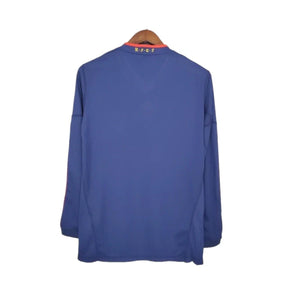 Camisa Retrô Seleção da Espanha II 2010 manga longa - Adidas Masculina - Azul com detalhes em amarelo e laranja