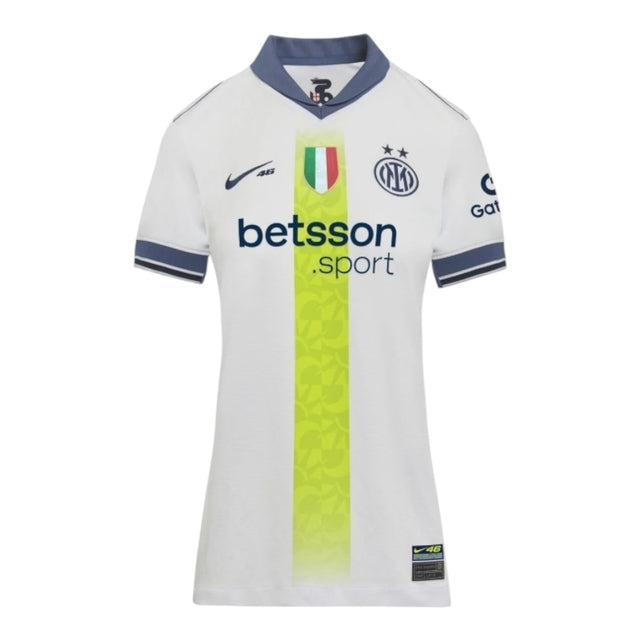 Camisa Inter de Milão Edição especial VR46 II 24/25 - Torcedor Nike Feminina - Branca com detalhes em azul