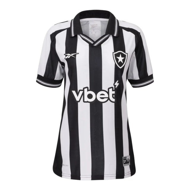 Camisa Botafogo I 25/26 - Torcedor Reebok Feminina - Preta e branca