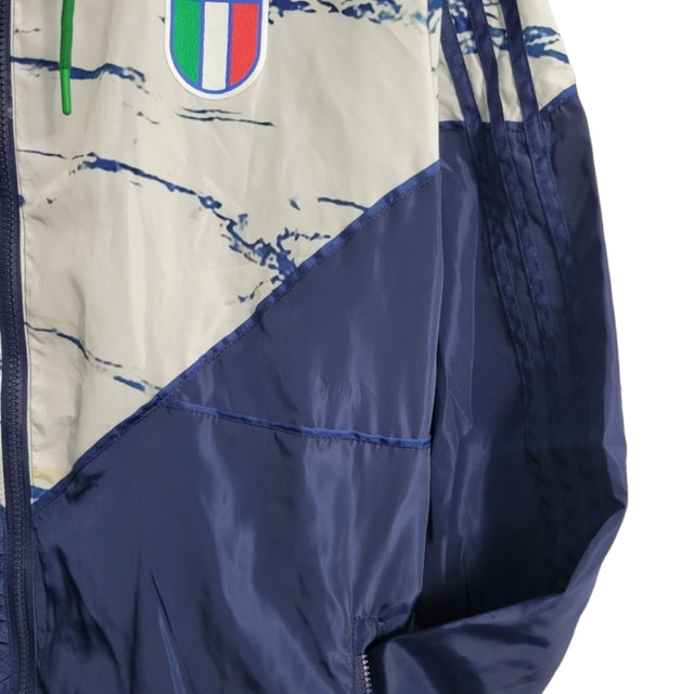 Jaqueta Corta-Vento Seleção da Itália 23/24 - Masculina Adidas - Branca e azul