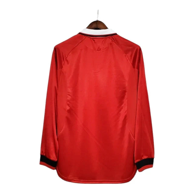 Camisa Retrô Manchester United I 1999/2000 manga longa - Masculina Umbro - Vermelha com detalhes em branco