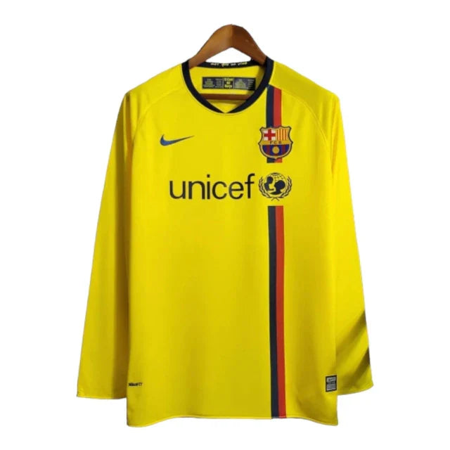 Camisa Retrô Barcelona II 08/09 manga longa - Masculina Nike - Amarela com detalhes em azul e vermelho