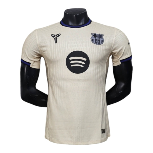 Camisa Barcelona II 25/26 - Jogador Nike Masculina - Bege com detalhes em azul e preto