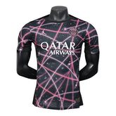 Camisa Paris Saint-German Pré-jogo 25/26 - Jogador Jordan Masculina - Preta com detalhes em rosa