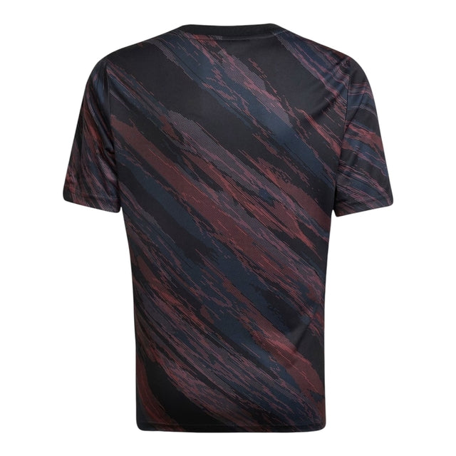 Camisa Bayern de Munique Pré-jogo 25/26 - Torcedor Adidas Masculina - Preta com detalhes em vermelho e azul