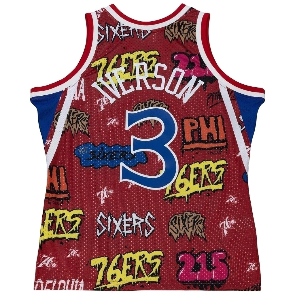Regata Philadelphia 76ers Grafite Sticker Allen Iverson 1996/97