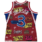 Regata Philadelphia 76ers Grafite Sticker Allen Iverson 1996/97